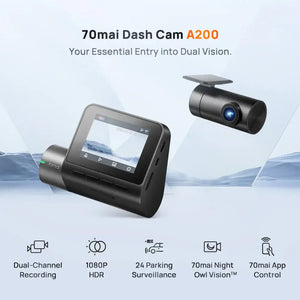 70mai A200 HDR Dual Dash Camera