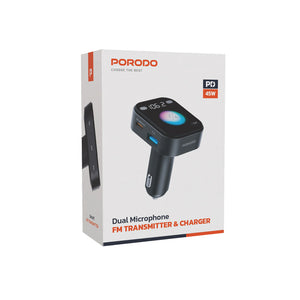 Porodo Dual Microphone FM Transmitter harger