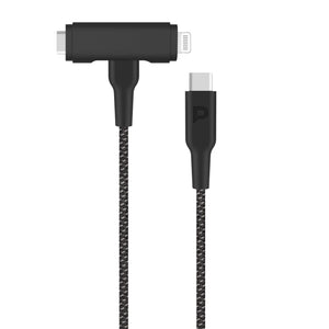 Powerology PD60W Braided USB-C to USB-C & Lightning Cable