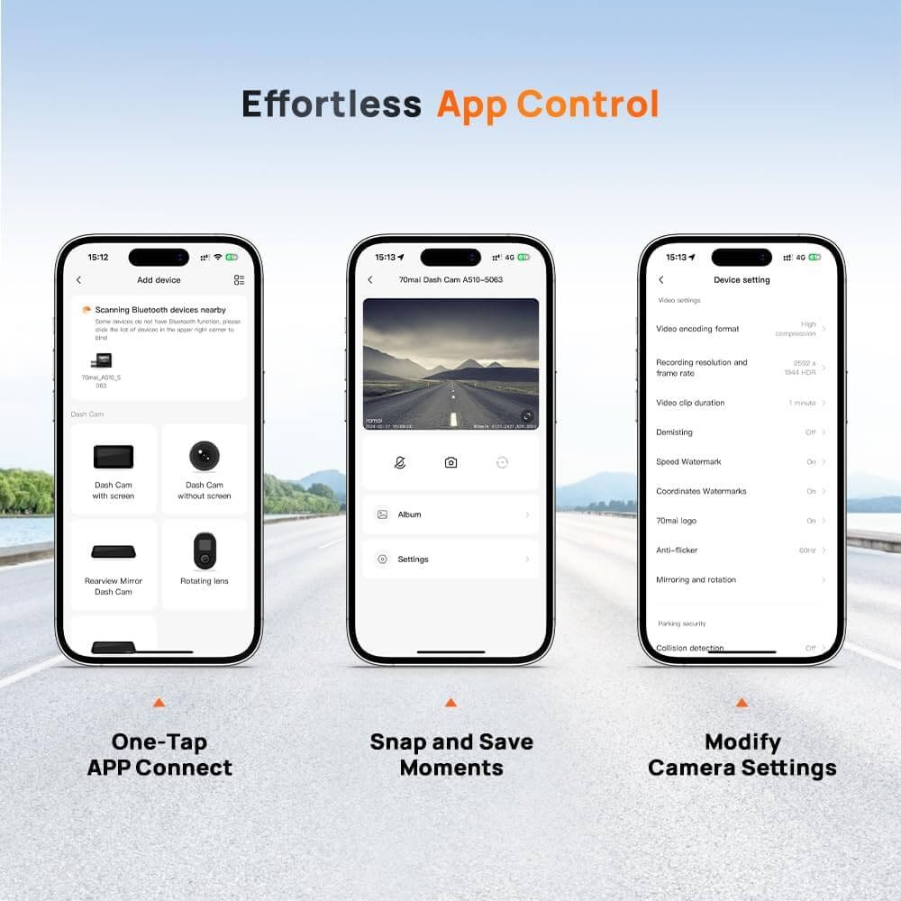 70mai A510 HDR 3K Dual Channel Dash Cam