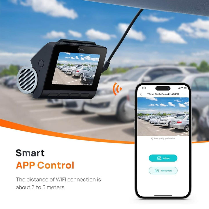 70mai A800S 4K Dual Channel Dash Camera