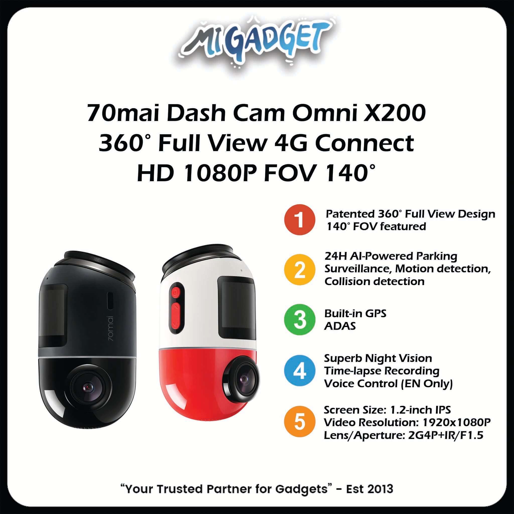  70mai Dash Cam Omni X200