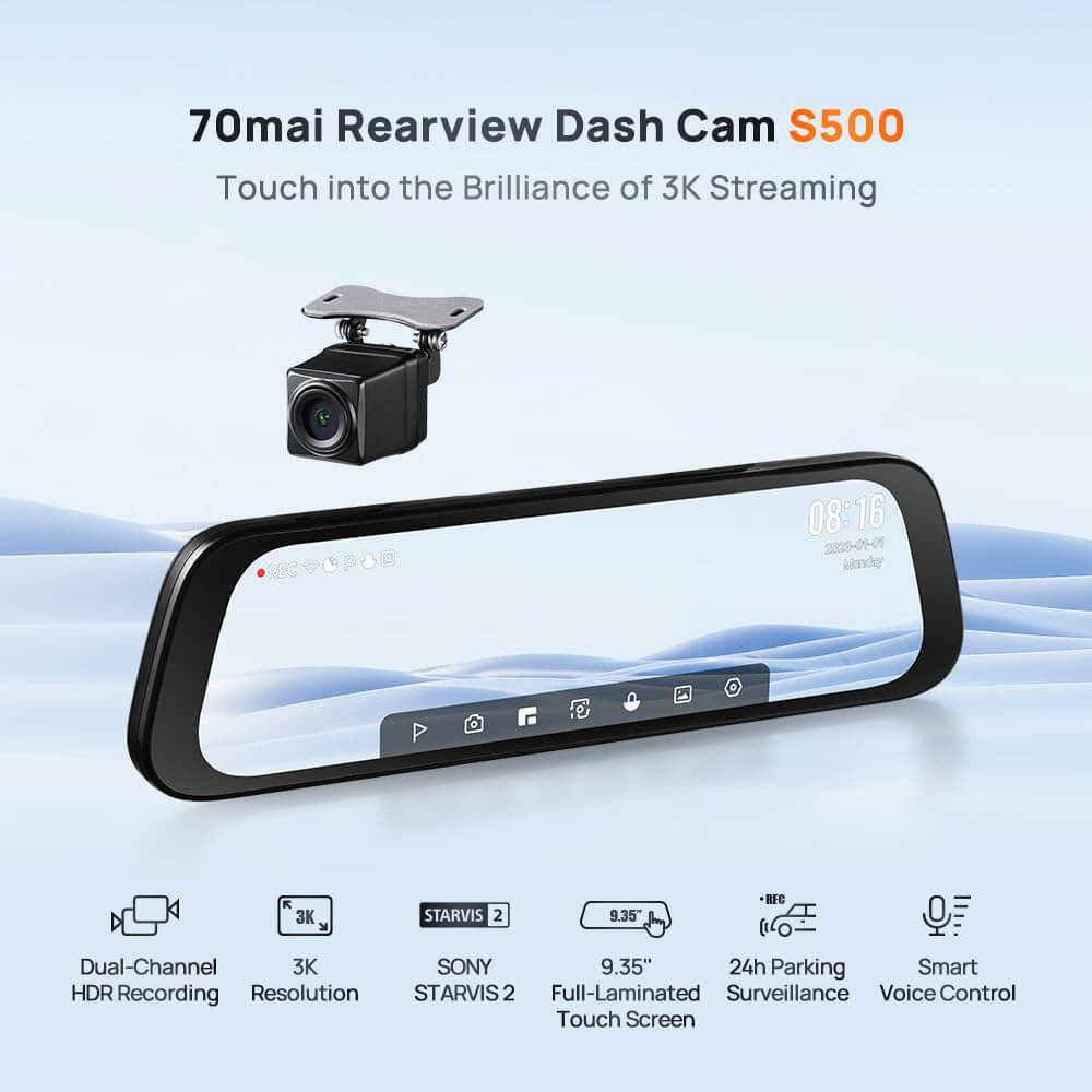  70mai S500 Rearview Mirror DashCam