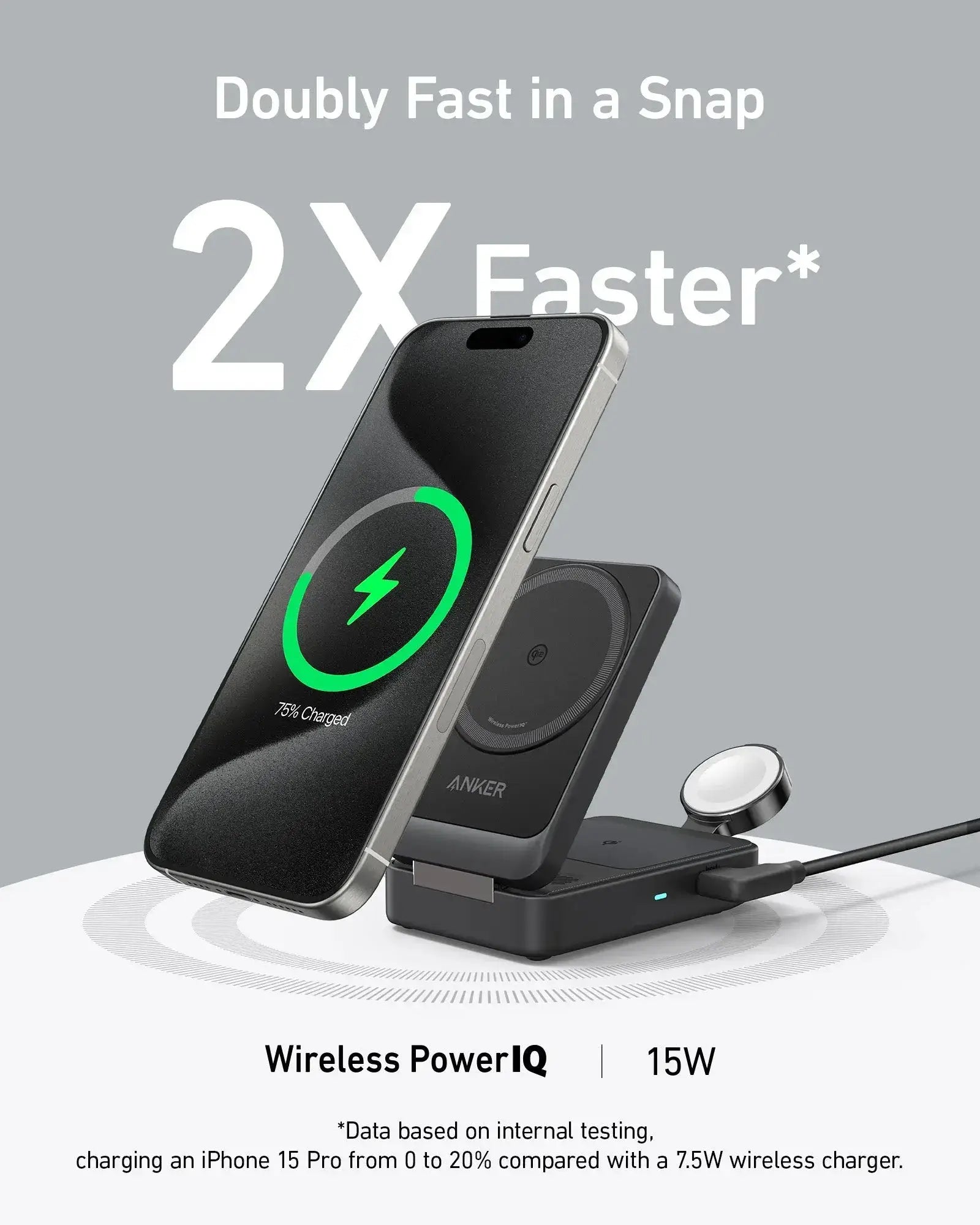  Anker MagGo 15W 3-in-1 Charging Station
