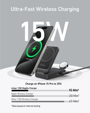  Anker MagGo 15W 3-in-1 Charging Station