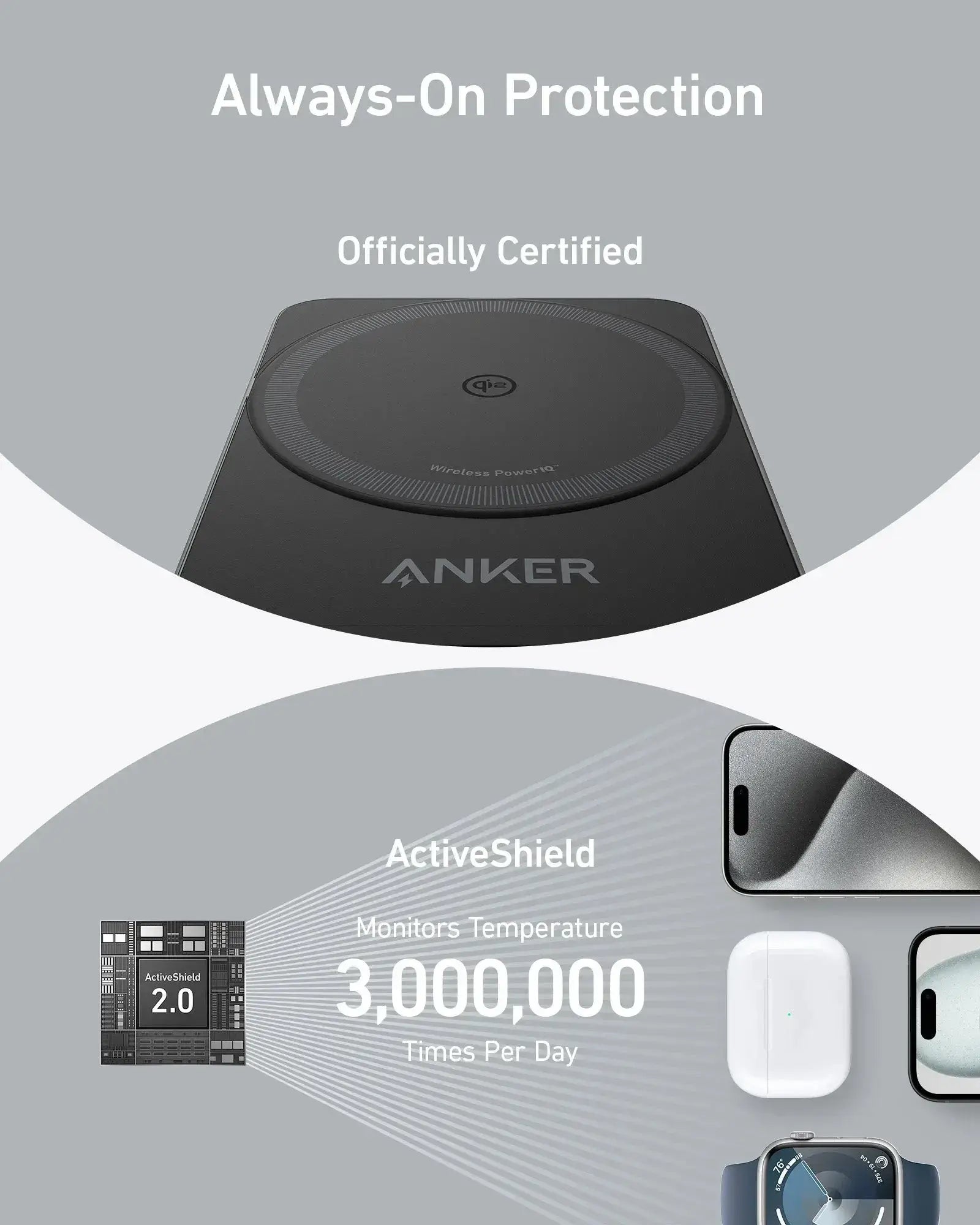  Anker MagGo 15W 3-in-1 Charging Station