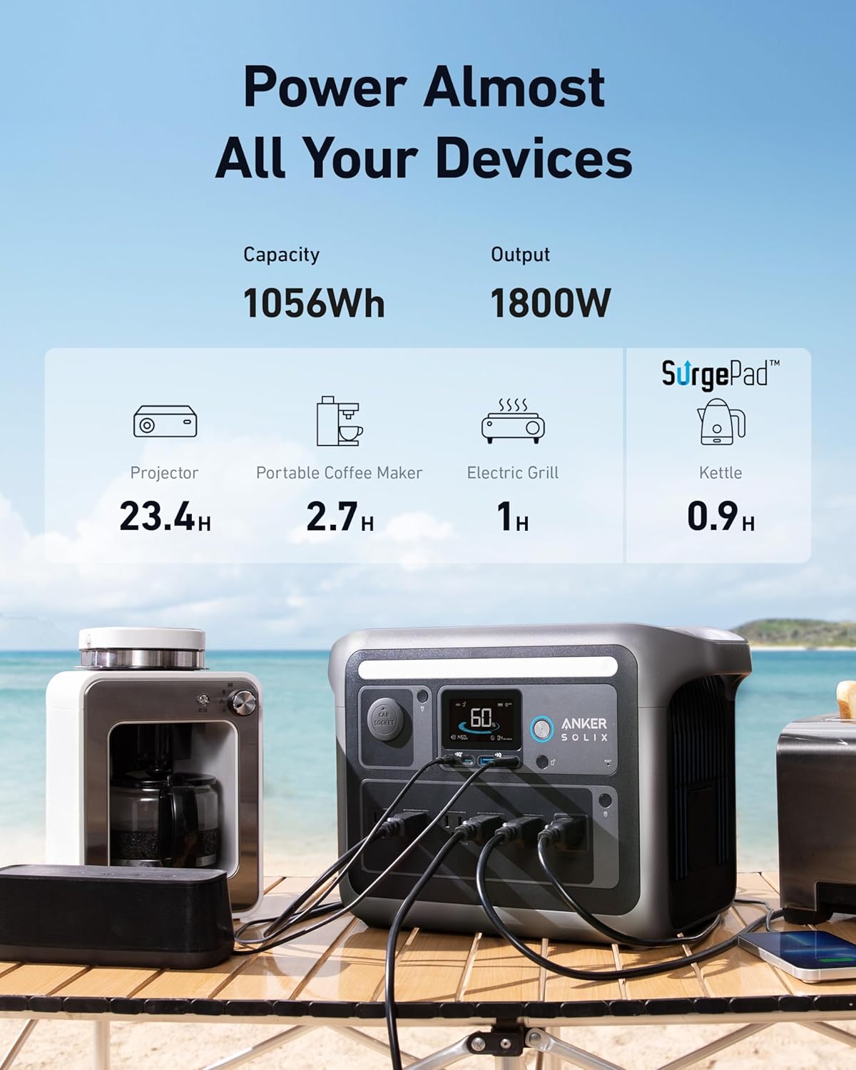  Anker SOLIX C1000 Portable Power Station
