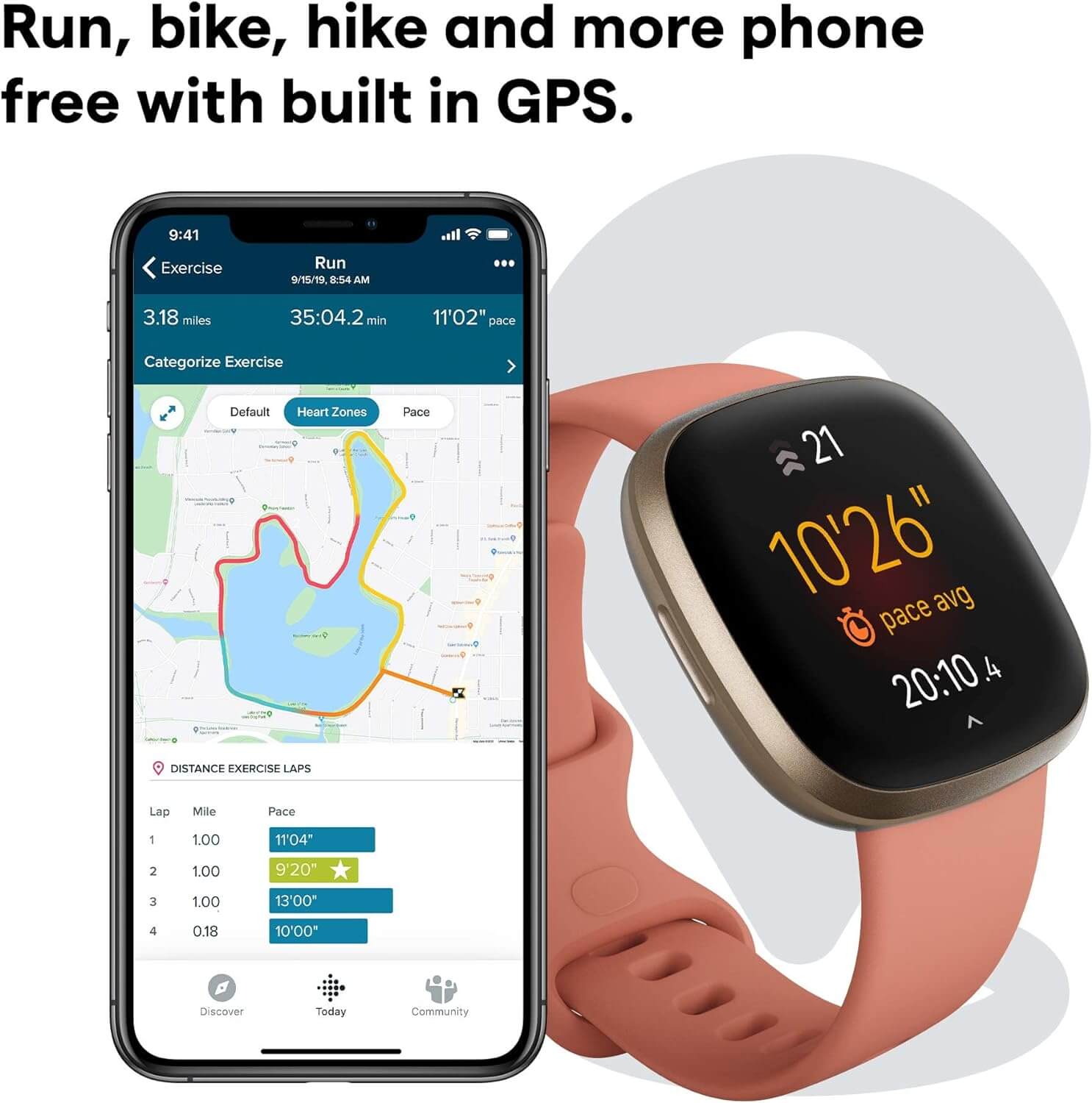  Fitbit Versa 3 Health and Fitness Smartwatch
