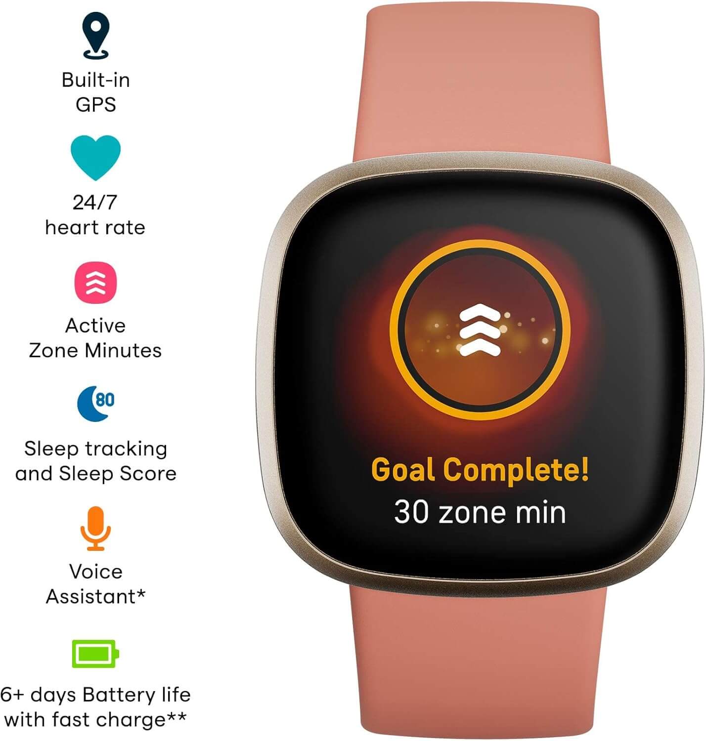  Fitbit Versa 3 Health and Fitness Smartwatch