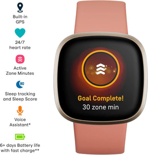  Fitbit Versa 3 Health and Fitness Smartwatch