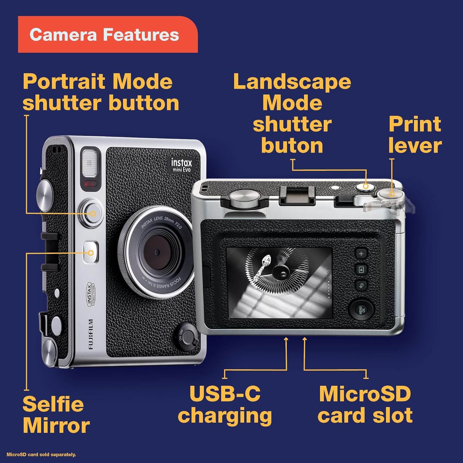  Fujifilm Instax Mini EVO Instant Camera