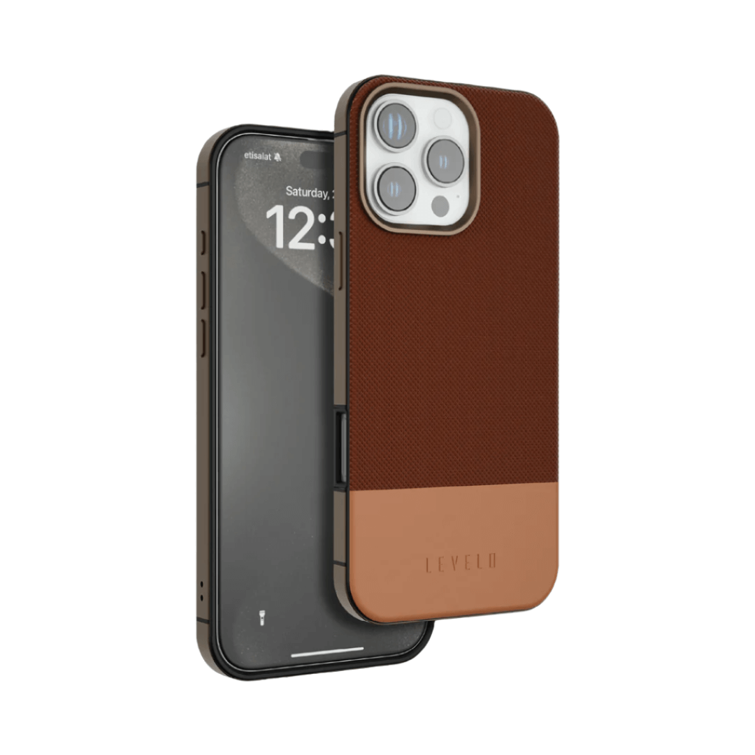  Levelo Cuir Two-Tone Leather Case for iPhone 16