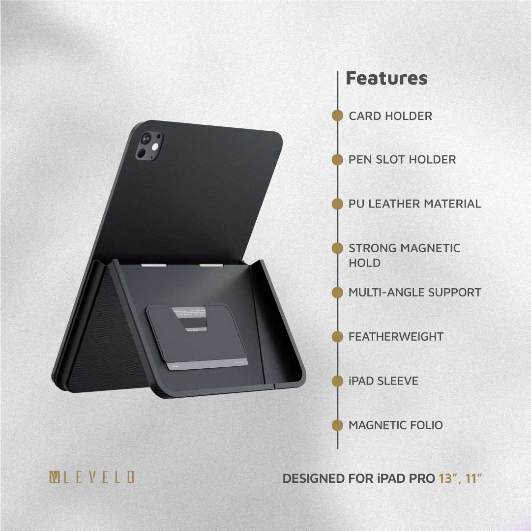 Levelo Omni 4-in-1 Case with Built-In Hand-Grip for iPad Pro