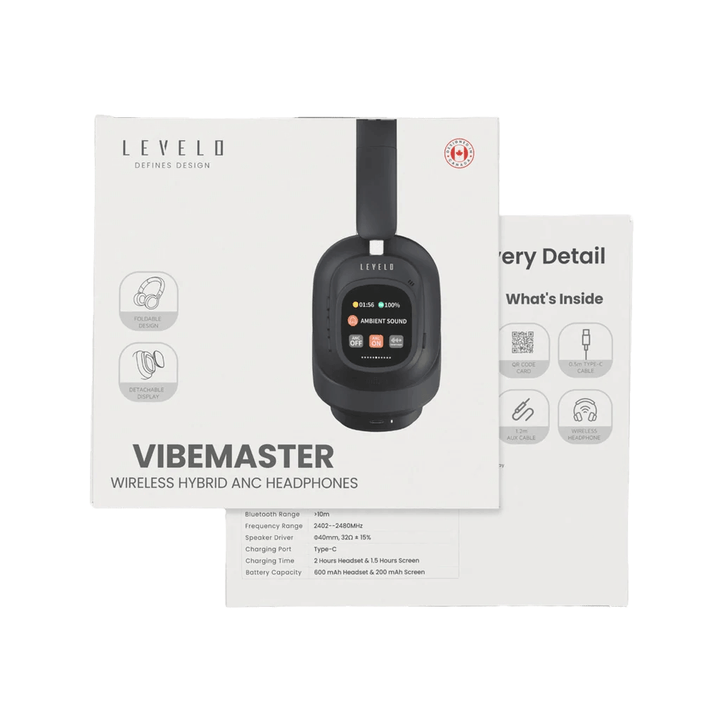 Levelo VibeMaster Wireless Hybrid ANC Headphones