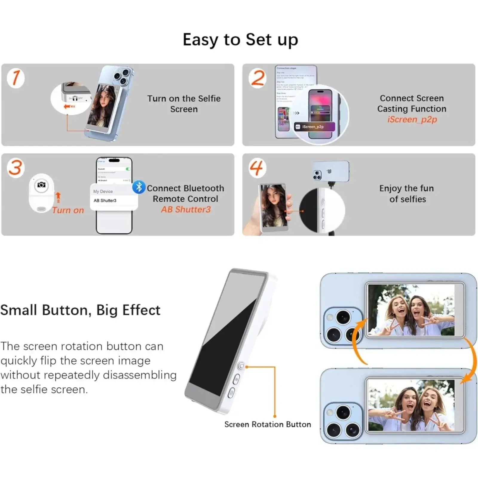  Magnetic Selfie Monitor Screen