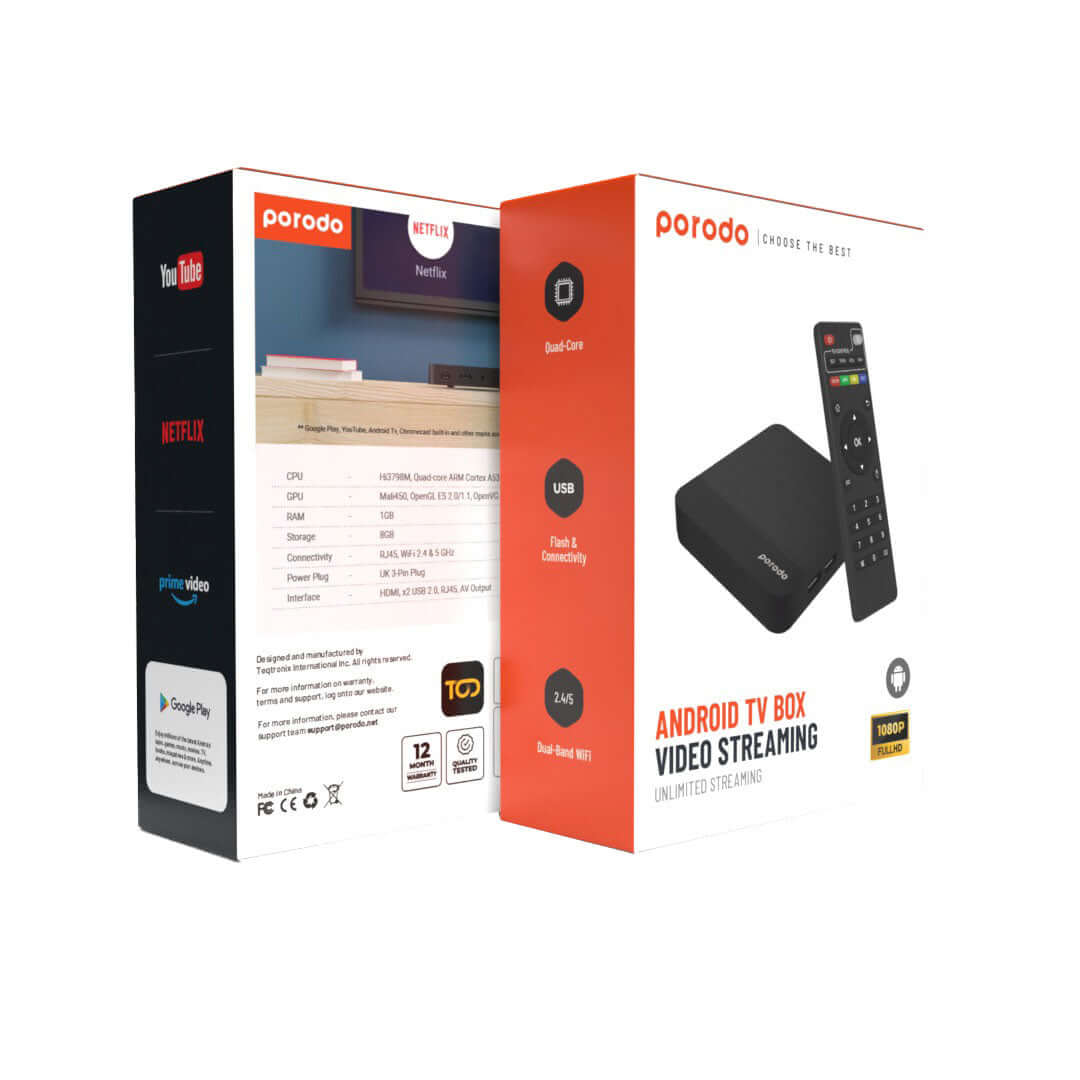  Porodo Android TV Box Video Streaming