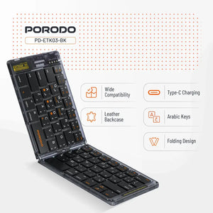  Porodo Crystal Shell Wireless Keyboard