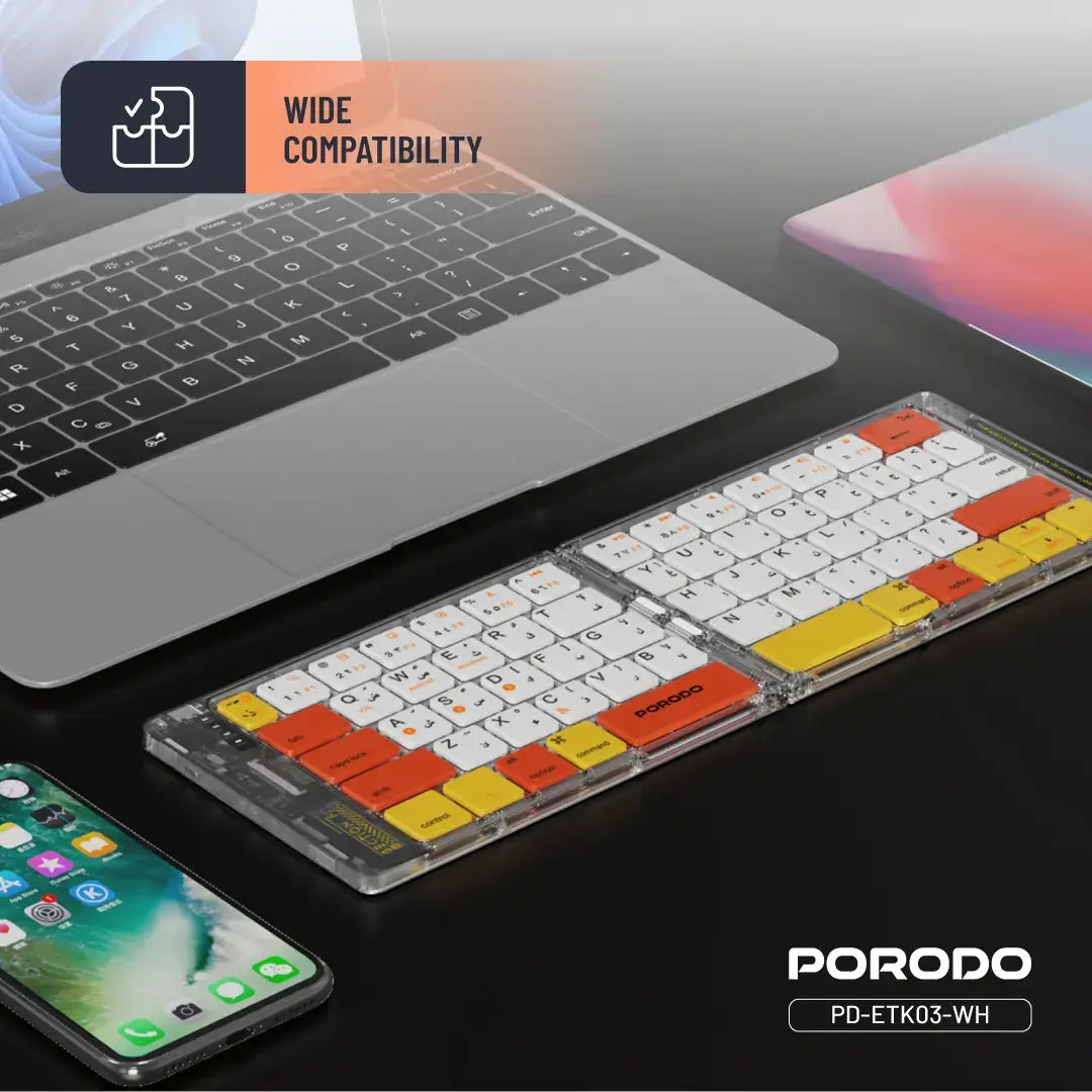  Porodo Crystal Shell Wireless Keyboard