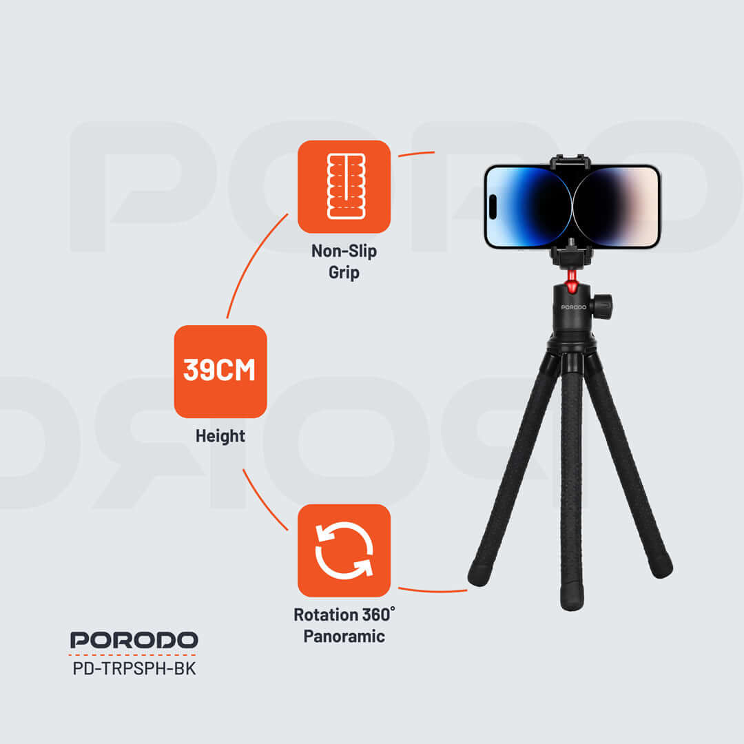 Porodo Flexible Tripod Stand