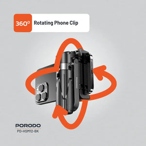 Porodo Foldable Selfie Stick with Extendable Tripod