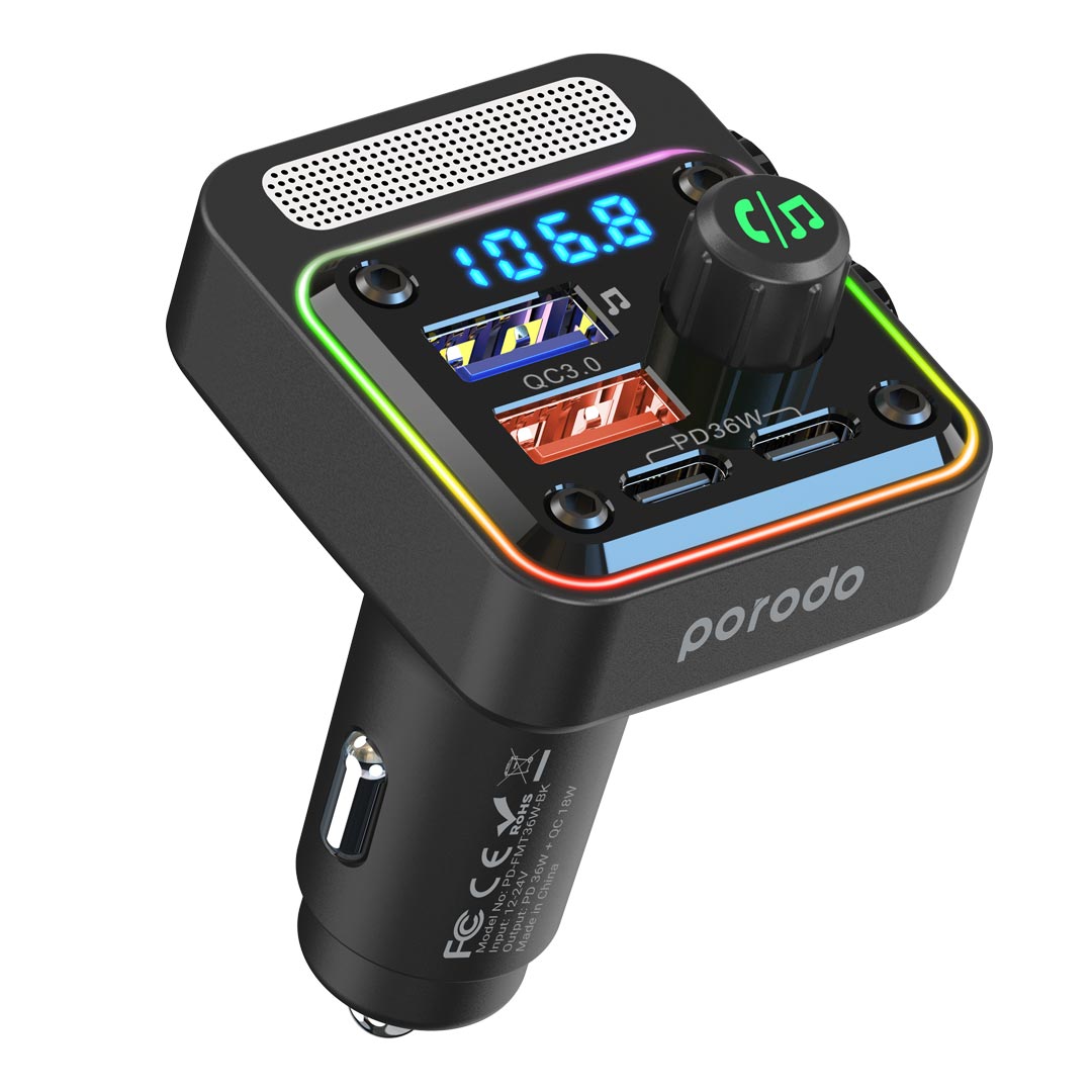  Porodo Quick-Charge FM Car Charger