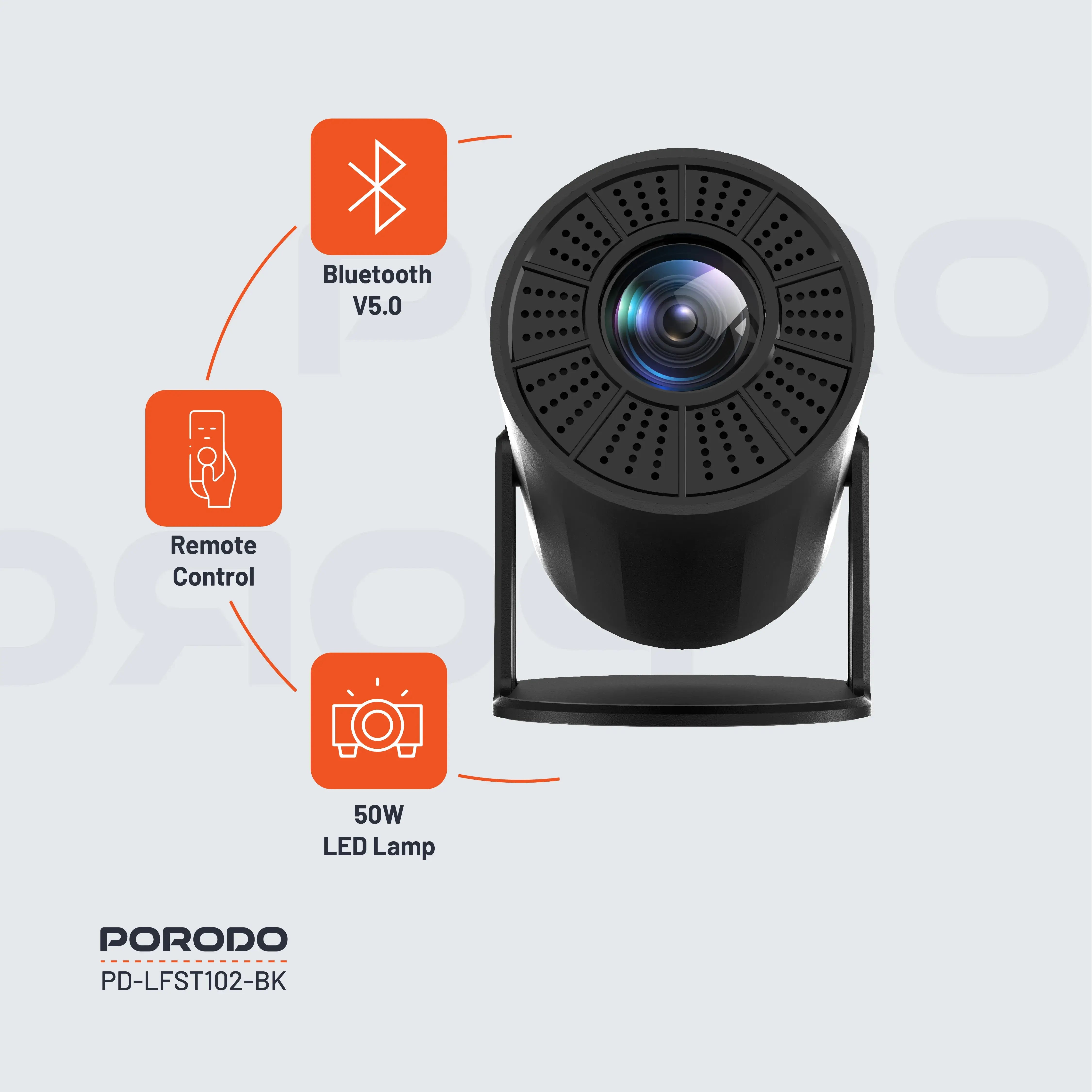  Porodo Wireless Mirroring Multi Angle Projector