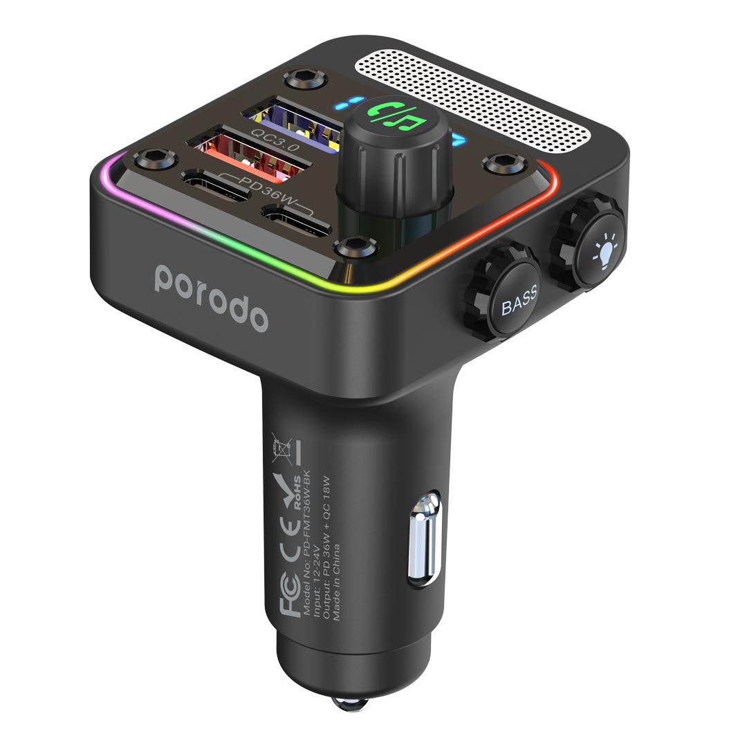 Porodo Quick-Charge FM Car Charger