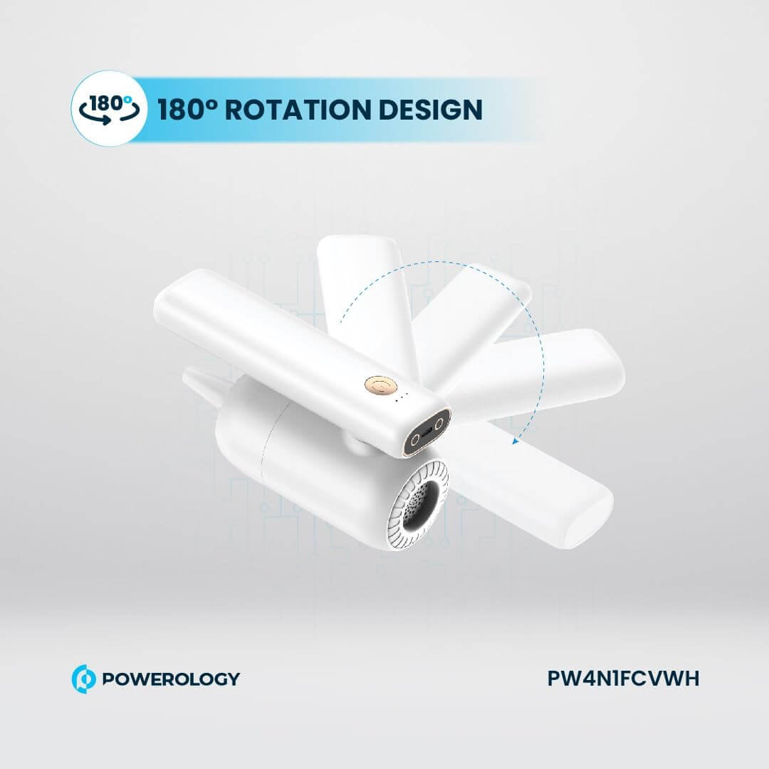  Powerology 4-in-1 180 Foldable Car Vacuum Cleaner