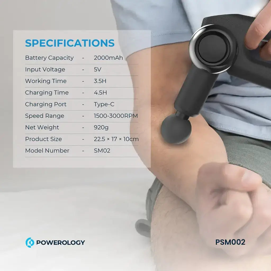  Powerology Full-Body Massage Gun – Black