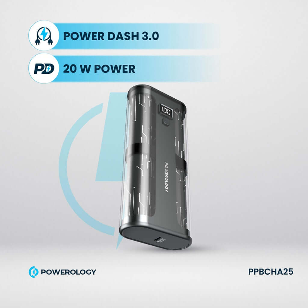 Powerology Crystalline Series Power Bank 20000mAh 65W PD