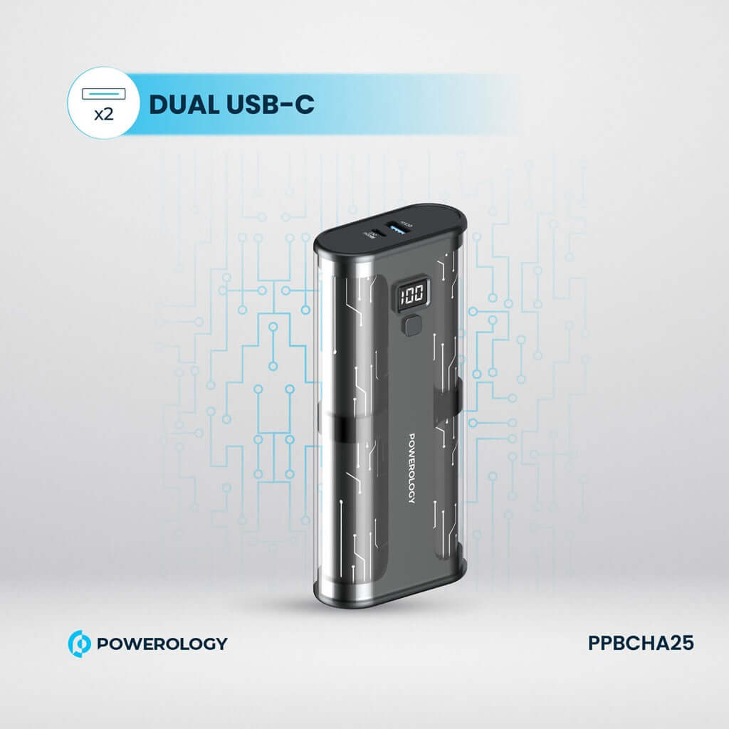 Powerology Crystalline Series Power Bank 20000mAh 65W PD