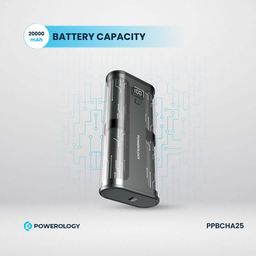 Powerology Crystalline Series Power Bank 20000mAh 65W PD