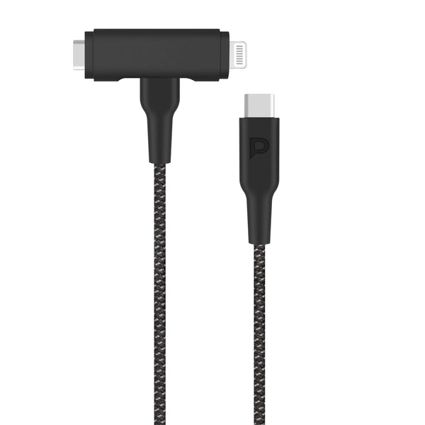 Powerology PD60W Braided USB-C to USB-C & Lightning Cable