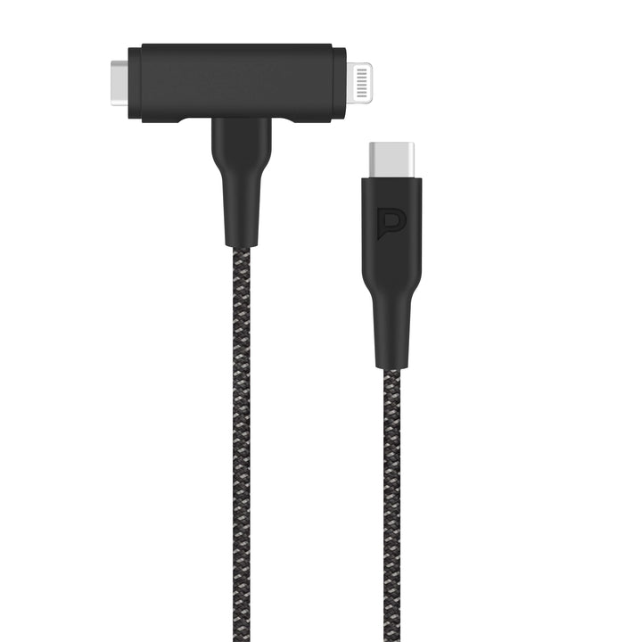 Powerology PD60W Braided USB-C to USB-C & Lightning Cable
