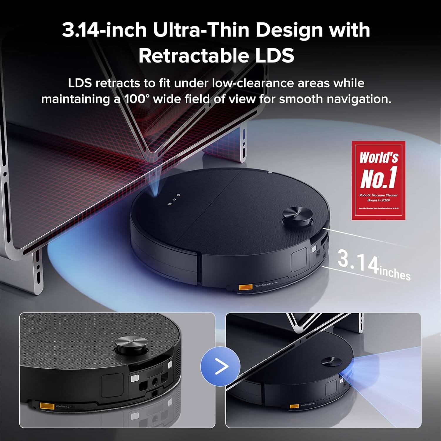 Roborock Saros 10 Robot Vacuum Black